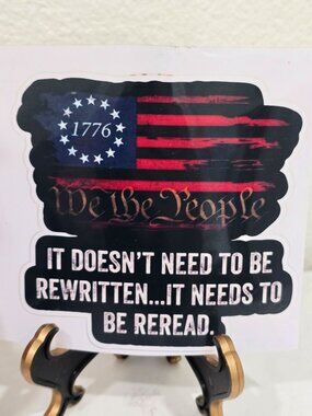Artisan We The People 1776 American Flag Patriotic Quote Vinyl Sticker Decal 4x4